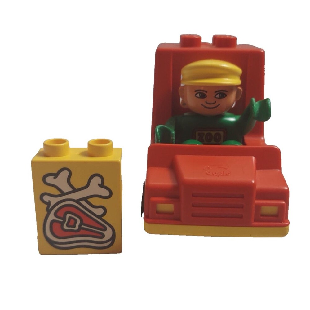 Lego Duplo 2661 Animal Transporter Set Zookeeper Tiger Meat 100% Complete 1990
